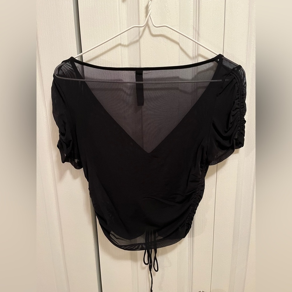 Urban Outfitters Sheer Ruched Crop Top - Picture 4 of 4